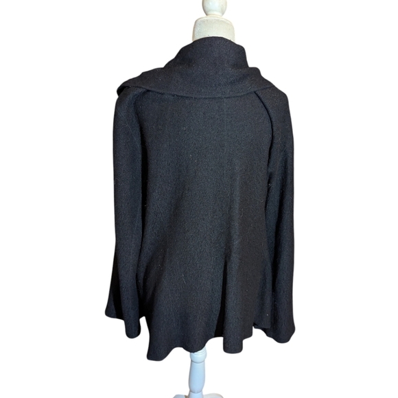 Sandro Boiled Wool Swing Jacket Plus Size Designer Minimalist Sz 1x - Picture 6 of 11